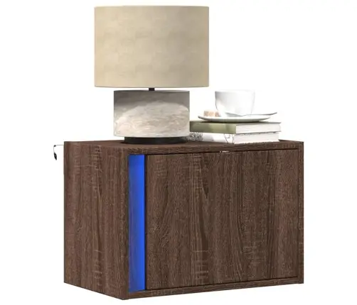 Sienas Naktsskapītis Ar Led Apgaismojumu, Ozola Krāsa Vidaxl