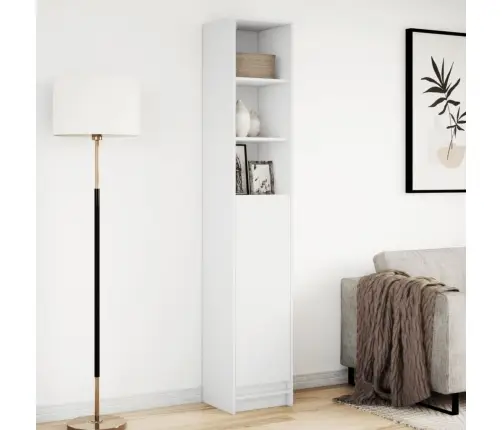 Šoninė Spintelė Su Led, Balta, 36X32,5X200cm Apdirbta Mediena