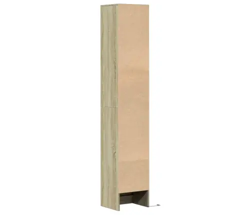 Kumode Ar Led, Ozolkoka, 36X32,5X200 Cm, Inženierijas Koks Vidaxl