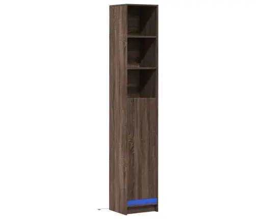 Kumode Ar Led, Brūna Ozola, 36X32,5X200 Cm, Inženierijas Koks Vidaxl