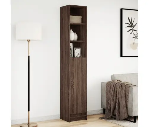 Kumode Ar Led, Brūna Ozola, 36X32,5X200 Cm, Inženierijas Koks Vidaxl