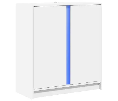 Kumode Ar Led, Balta, 77X34X85 Cm, Inženierijas Koks Vidaxl