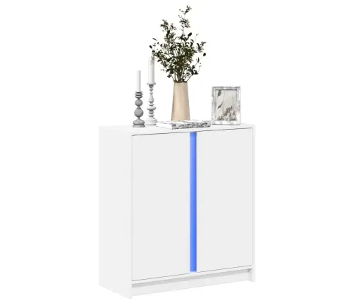 Kumode Ar Led, Balta, 77X34X85 Cm, Inženierijas Koks Vidaxl