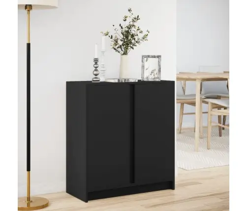 Kumode Ar Led, Melna, 77X34X85 Cm, Inženierijas Koks Vidaxl