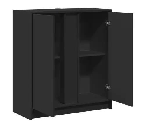 Kumode Ar Led, Melna, 77X34X85 Cm, Inženierijas Koks Vidaxl
