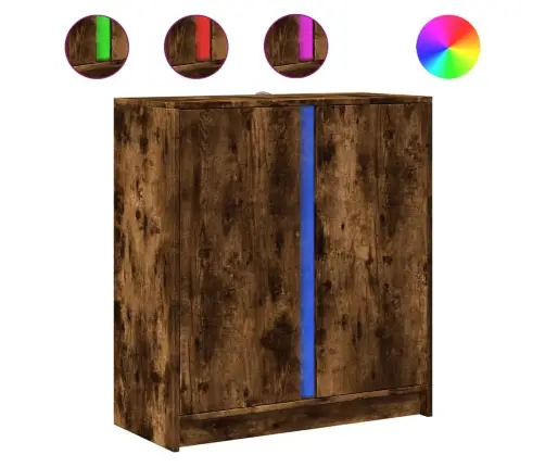 Šoninė Spintelė Su Led, Dūminio Ąžuolo, 77X34X85cm Mediena