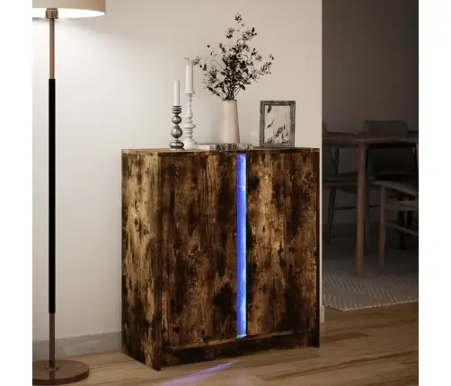 Šoninė Spintelė Su Led, Dūminio Ąžuolo, 77X34X85cm Mediena