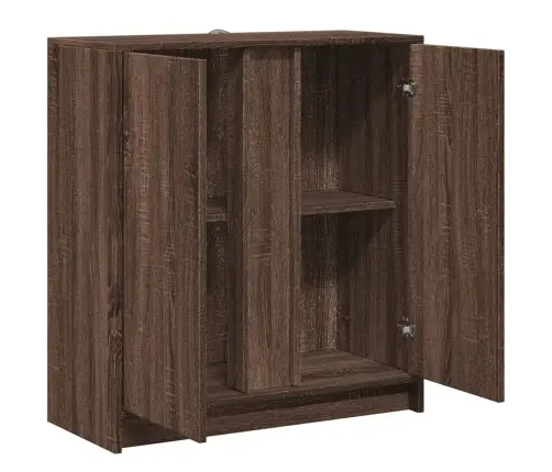 Kumode Ar Led, Brūna Ozola, 77X34X85 Cm, Inženierijas Koks Vidaxl