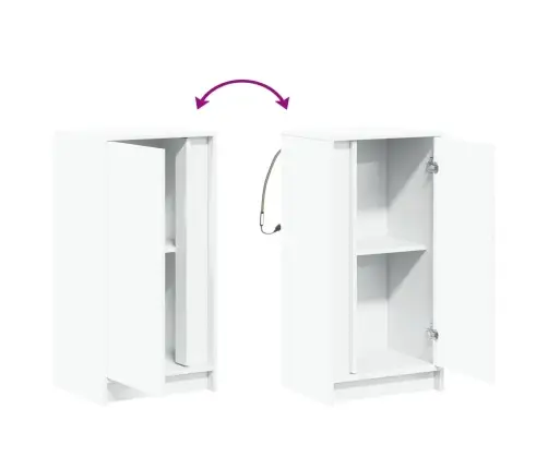 Kumode Ar Led, Balta, 42,5X34X85 Cm, Inženierijas Koks Vidaxl