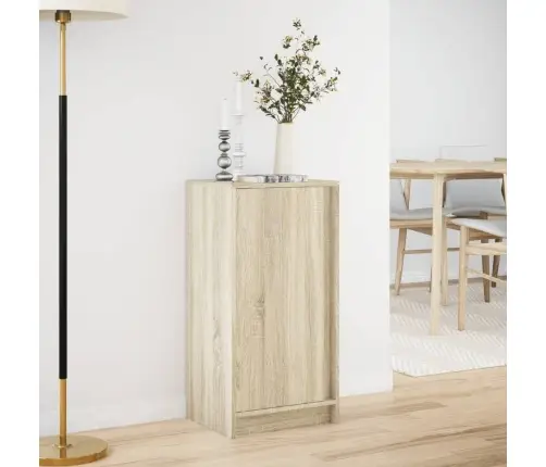 Kumode Ar Led, Ozolkoka Krāsa, 42,5X34X85 Cm, Inženierijas Koks Vidaxl