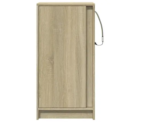 Kumode Ar Led, Ozolkoka Krāsa, 42,5X34X85 Cm, Inženierijas Koks Vidaxl