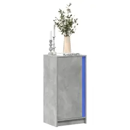 Kumode Ar Led, Betona Pelēka, 42,5X34X85 Cm, Inženierijas Koks Vidaxl