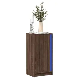 Kumode Ar Led, Brūna Ozola, 42,5X34X85 Cm, Inženierijas Koks Vidaxl