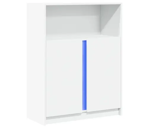 Kumode Ar Led, Balta, 77X34X100 Cm, Inženierijas Koks Vidaxl