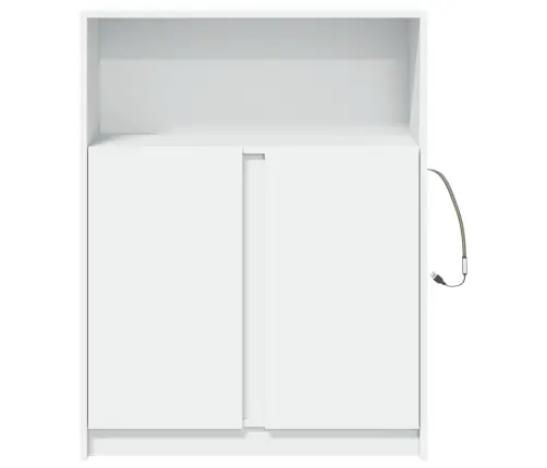 Kumode Ar Led, Balta, 77X34X100 Cm, Inženierijas Koks Vidaxl