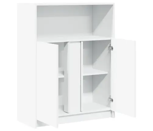 Kumode Ar Led, Balta, 77X34X100 Cm, Inženierijas Koks Vidaxl