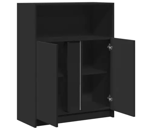 Kumode Ar Led, Melna, 77X34X100 Cm, Inženierijas Koks Vidaxl