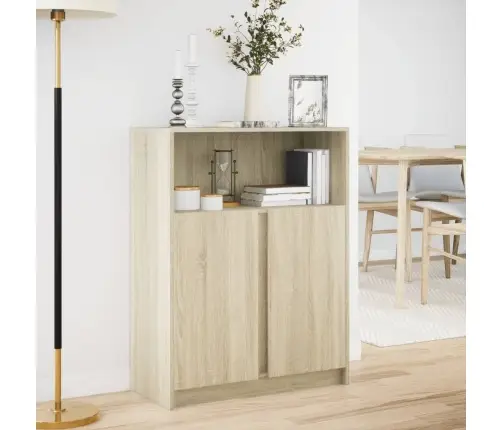 Šoninė Spintelė Su Led, Ąžuolo, 77X34X100cm Apdirbta Mediena