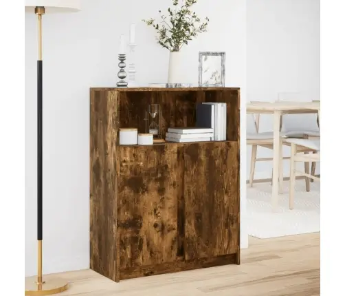 Šoninė Spintelė Su Led, Dūminio Ąžuolo, 77X34X100cm Mediena