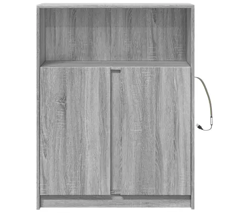 Šoninė Spintelė Su Led, Pilka Ąžuolo, 77X34X100cm Mediena