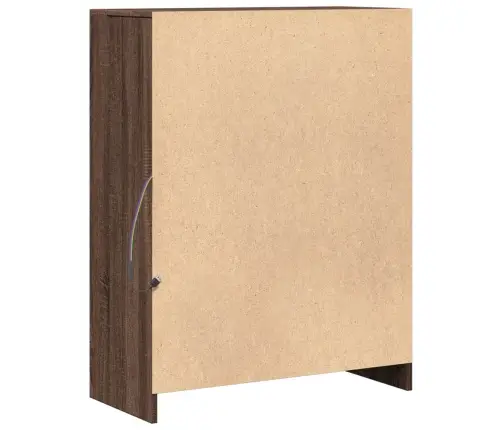 Kumode Ar Led, Brūna Ozola, 77X34X100 Cm, Inženierijas Koks Vidaxl