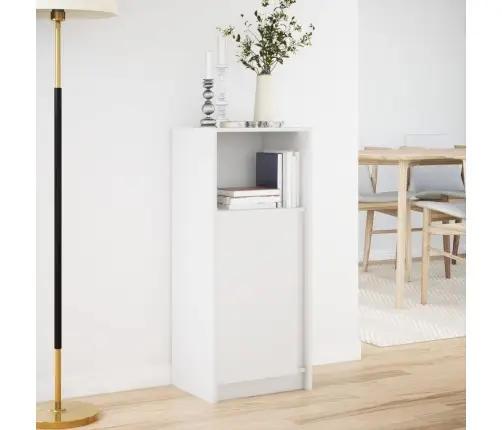 Kumode Ar Led, Balta, 42,5X34X100 Cm, Inženierijas Koks Vidaxl