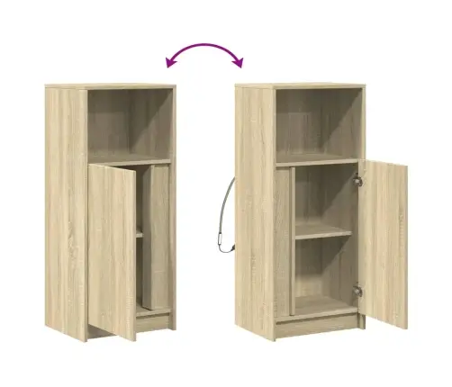 Šoninė Spintelė Su Led, Ąžuolo, 42,5X34X100cm Apdirbta Mediena