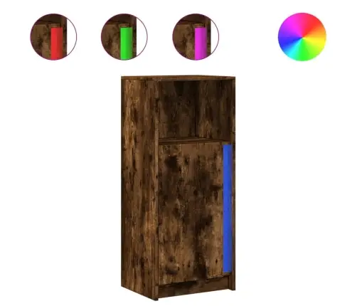 Kumode Ar Led, Ozolkoka Krāsa, 42,5X34X100Cm, Inženierijas Koks Vidaxl