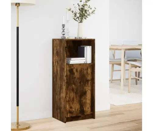 Kumode Ar Led, Ozolkoka Krāsa, 42,5X34X100Cm, Inženierijas Koks Vidaxl