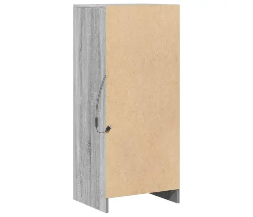 Kumode Ar Led, Pelēka Ozola, 42,5X34X100 Cm, Inženierijas Koks Vidaxl