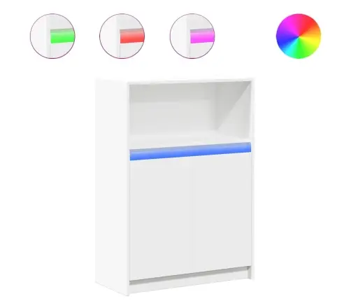 Šoninė Spintelė Su Led, Balta, 72X34X100cm Apdirbta Mediena