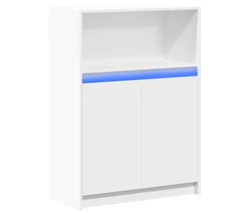 Šoninė Spintelė Su Led, Balta, 72X34X100cm Apdirbta Mediena