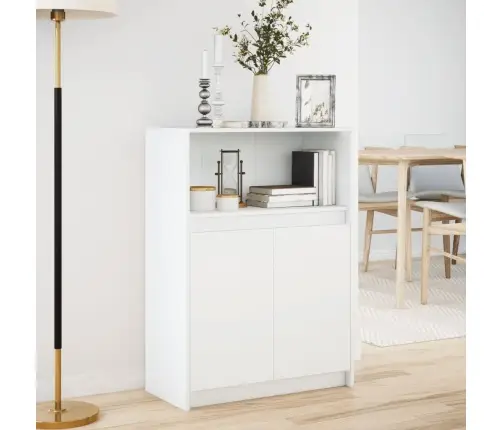 Šoninė Spintelė Su Led, Balta, 72X34X100cm Apdirbta Mediena