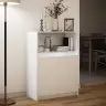 Šoninė Spintelė Su Led, Balta, 72X34X100cm Apdirbta Mediena