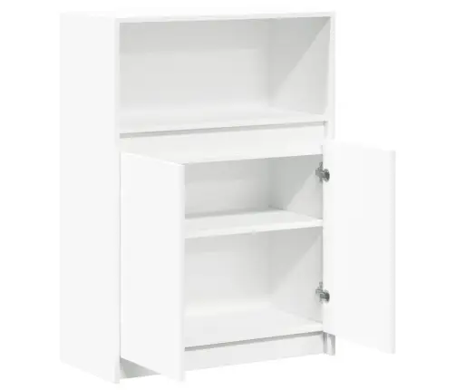 Šoninė Spintelė Su Led, Balta, 72X34X100cm Apdirbta Mediena