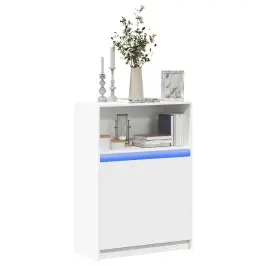 Šoninė Spintelė Su Led, Balta, 72X34X100cm Apdirbta Mediena