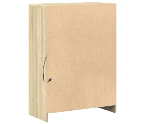 Kumode Ar Led, Ozolkoka Krāsa, 72X34X100 Cm, Inženierijas Koks Vidaxl