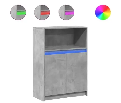 Šoninė Spintelė Su Led, Betono, 72X34X100cm Apdirbta Mediena