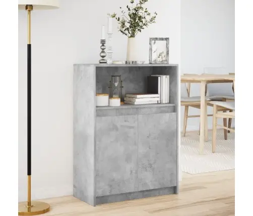 Šoninė Spintelė Su Led, Betono, 72X34X100cm Apdirbta Mediena