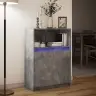 Šoninė Spintelė Su Led, Betono, 72X34X100cm Apdirbta Mediena