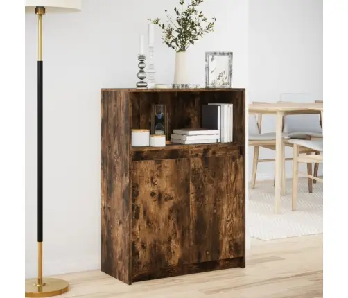 Kumode Ar Led, Ozolkoka Krāsa, 72X34X100 Cm, Inženierijas Koks Vidaxl