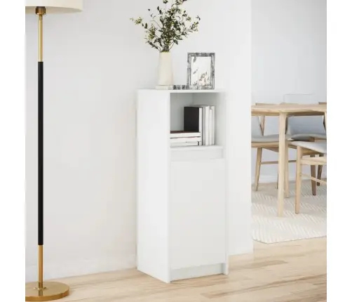 Šoninė Spintelė Su Led, Balta, 38X34X100cm Apdirbta Mediena