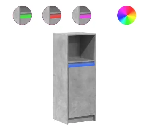 Šoninė Spintelė Su Led, Betono, 38X34X100cm Apdirbta Mediena