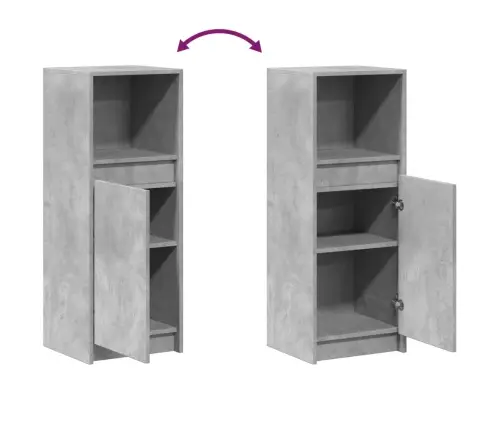 Šoninė Spintelė Su Led, Betono, 38X34X100cm Apdirbta Mediena