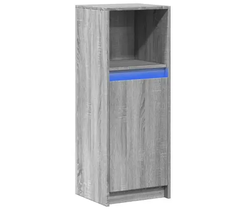 Kumode Ar Led, Pelēka Ozola, 38X34X100 Cm, Inženierijas Koks Vidaxl