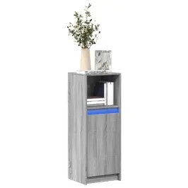 Kumode Ar Led, Pelēka Ozola, 38X34X100 Cm, Inženierijas Koks Vidaxl