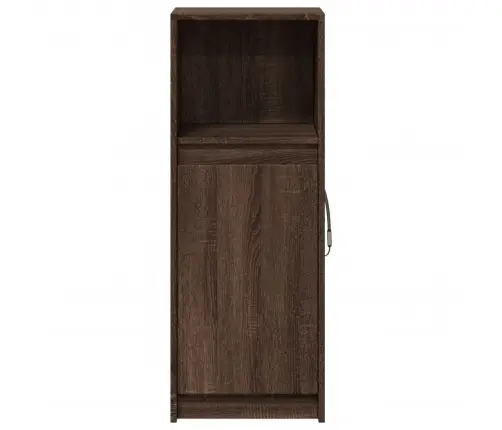 Kumode Ar Led, Brūna Ozola, 38X34X100 Cm, Inženierijas Koks Vidaxl