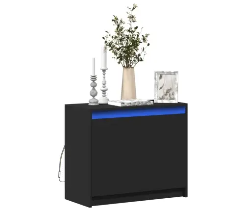 Kumode Ar Led, Melna, 72X34X61 Cm, Inženierijas Koks Vidaxl