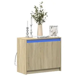 Kumode Ar Led, Ozolkoka Krāsa, 72X34X61 Cm, Inženierijas Koks Vidaxl