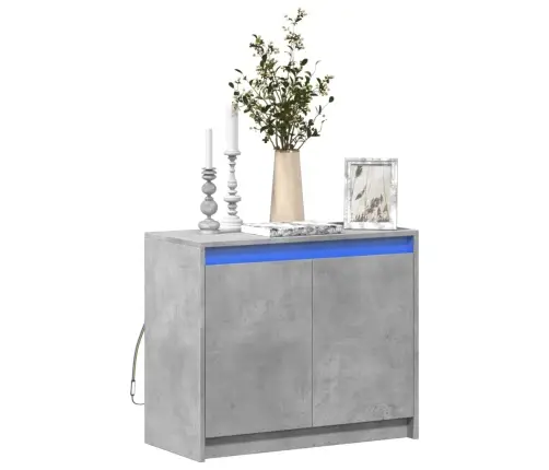 Kumode Ar Led, Betona Pelēks, 72X34X61 Cm, Inženierijas Koks Vidaxl